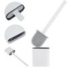 Wall Mounted Deep Cleaner Bathroom Toilet Brush and Quick Drying Holder Set with Long HandleWhite