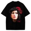 Amy Winehouse Tribute T-Shirt Porträt Rosa Haare Benutzerdefiniertes Grafik-T-Shirt
