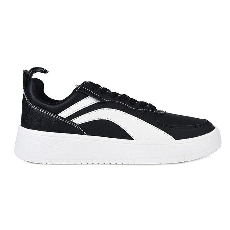 Li Ning Wave Superwave Vintage Lightweight Low Top Skateboard Shoes Unisex Black White AGCN121-2