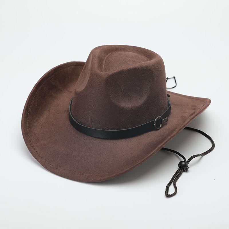 Deerskin Fleece Top Hat Retro Jazz Hat Men's and Women's Felt Hat European and American Woolen Hat Western Cowboy Hat