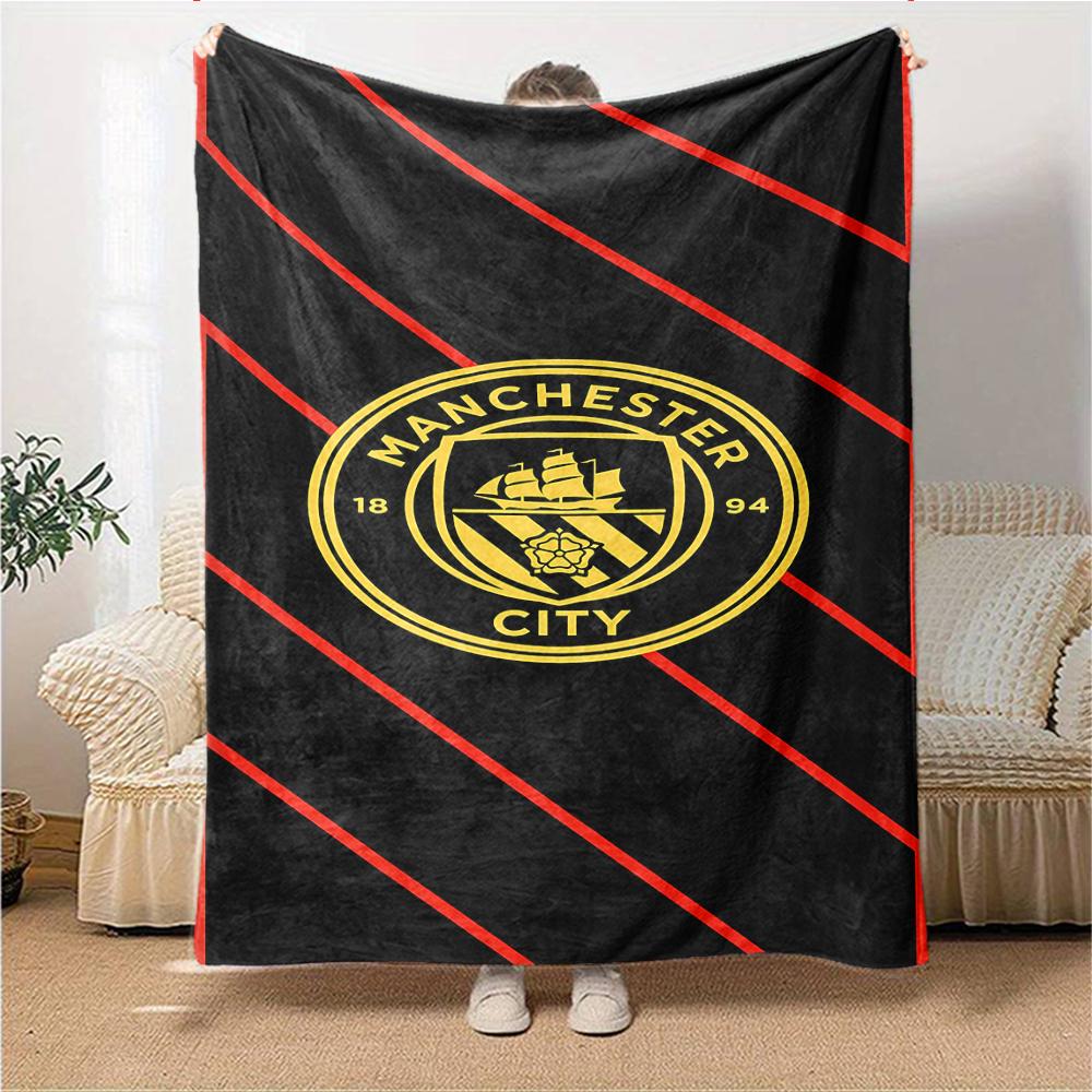 Manchester City Fc Crest Blankets Flannel Printed Breathable Warm Throw Blanket for Home Office Bedspreads 0708a8