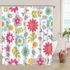 Vibrant Floral Shower Curtain: Embrace the Colorful Flower Design, Soft Fabric, and Playful Vibes for Your Lively Bathroom