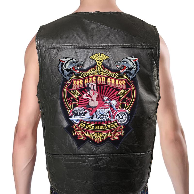 Weste Street Punk Weste Jacke ärmellose Harley Motorrad Abzeichen bestickte Weste