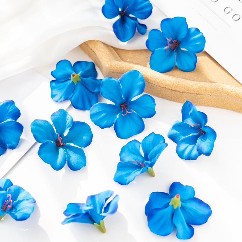 

30/50 шт. Разноцветные искусственные цветы Сделай сам Скрапбуки Конфетная коробка Праздничный венок Ремесло Домашние свадебные украшения Искусственный шелк Вишня 50pcs