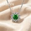 925 Sterling Silver Fashion Light Luxury Ice Flower Cut Fat Square Sun Flower Zircon Necklace Birthday Party Anniversary Gift