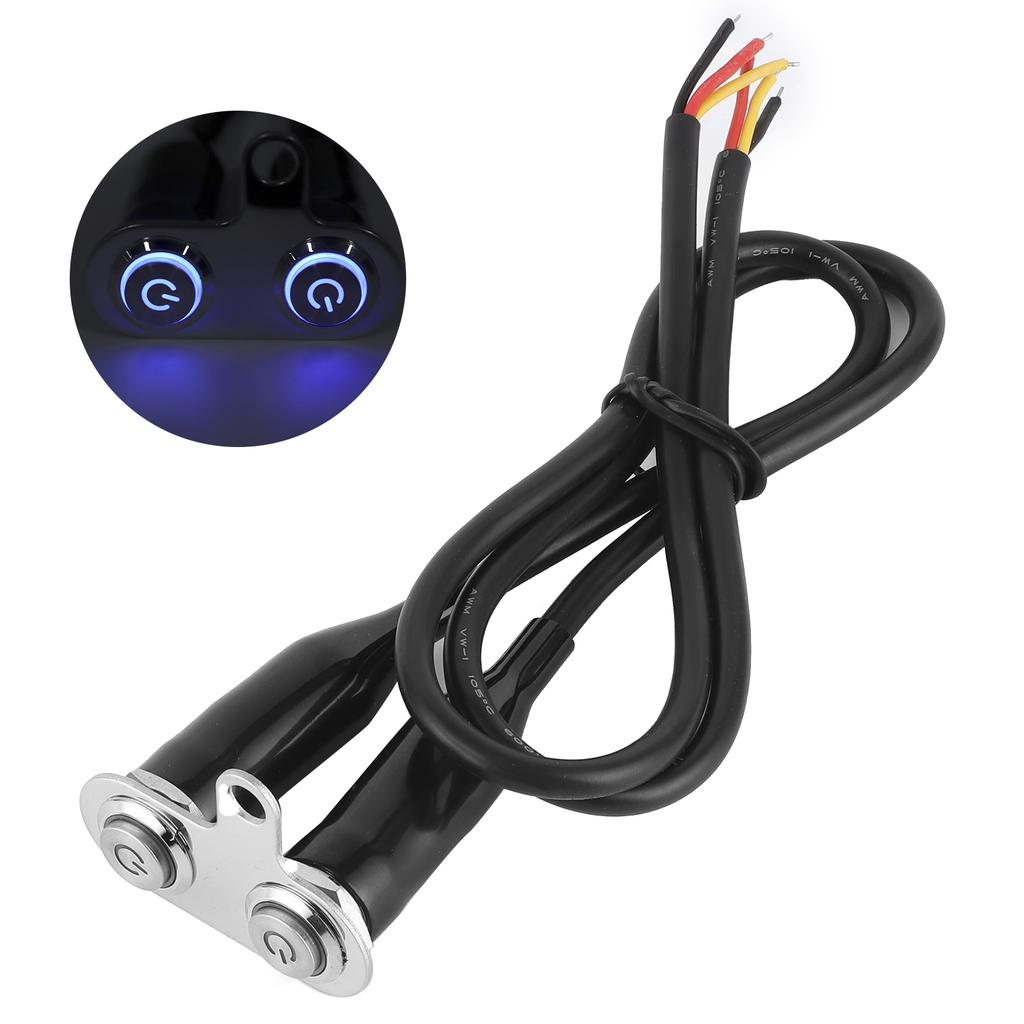 12V Stainless Steel Motorcycle Handlebar Switch LED Modification Bracket Control Push ButtonWith