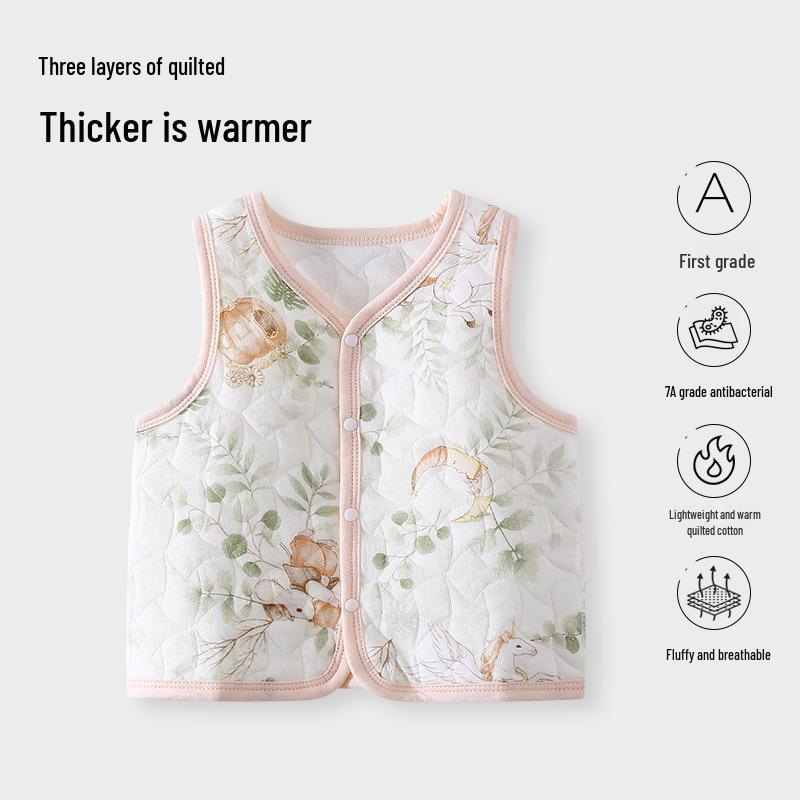 

Baby Vest: Quilted Cotton Sleeveless Top for Boys & Girls - Warm and Cozy for Spring, Autumn, and Winter 80 cm