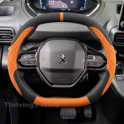 Capa de Volante Quente de Camurça Para Novo Peugeot 3008 5008 e-Partner 2008 408 508 308 2025 2026 Acessórios Automotivos Quentes de Inverno
