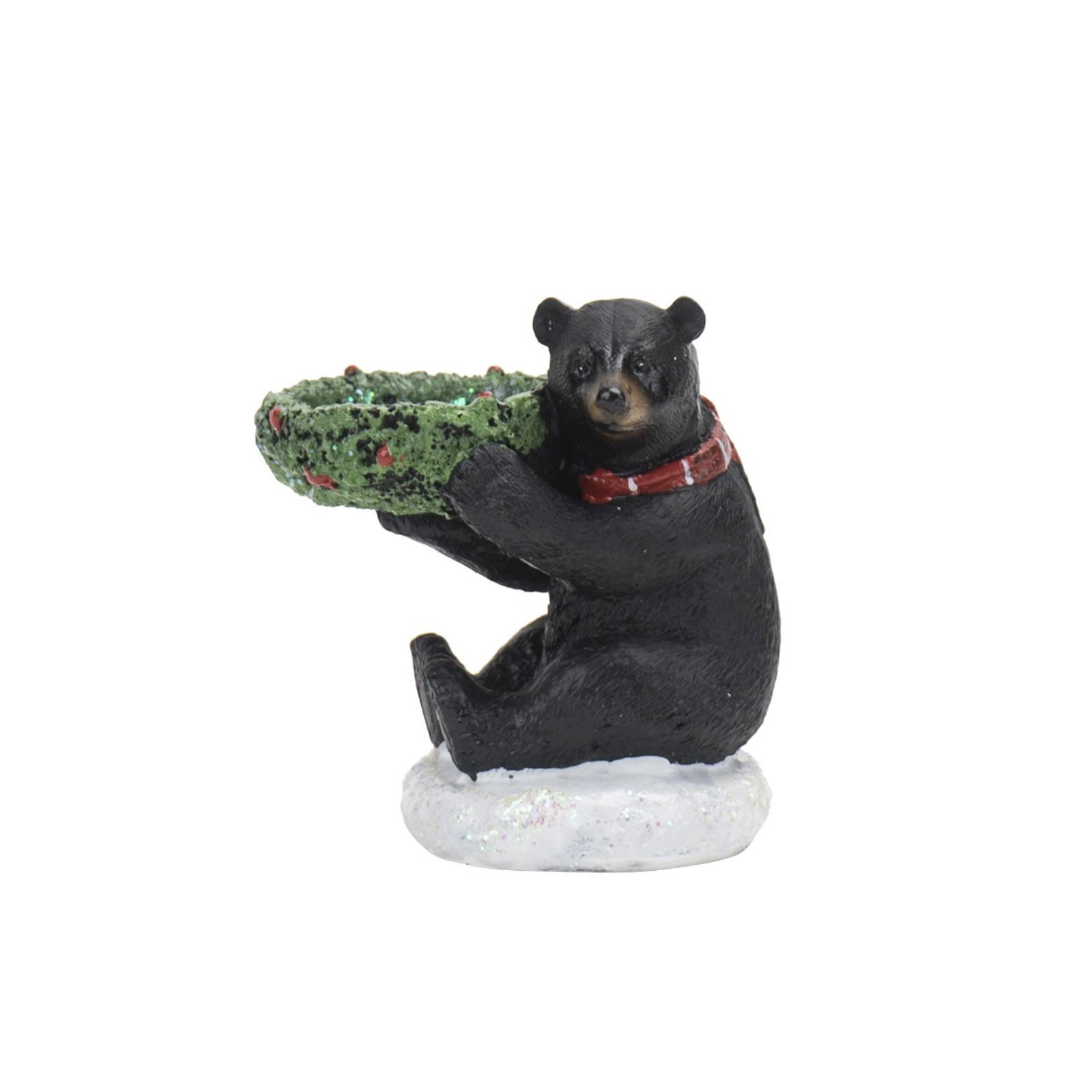 

Подсвечник «Черный медведь», Рождественская подставка для свечей, Настольные смоляные поделки для дома, гостиной. One Size