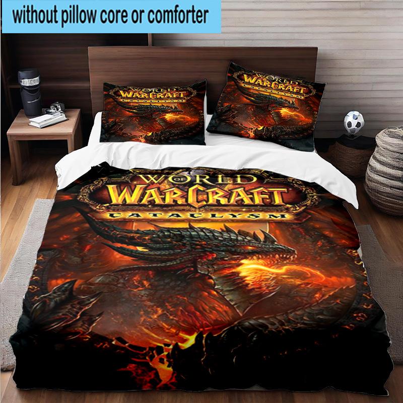 3PCS Warcraft Game 3pcs Bedding,Including 3PCS Duvet Cover And 2pcs Pillowcases Perfect for Christmas,Ideal for Bedroom, Dormitory