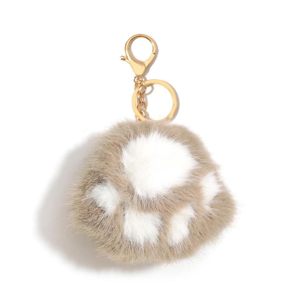 Duoling Mink Fur Kitten Paws Keychain: Cute Plush Handbag & Car Decoration, Small Gift