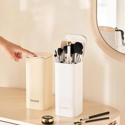 1pc Automatic Liftable Cosmetics Storage Box Desktop Dust Makeup Brush Brow Pencil Eyeliner Storage Bucket Make Up Organizer