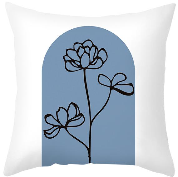 Simple Style Morandi Color Pillowcase Lines Abstract Geometric Printed Cushion Home Sofa Pillowcase