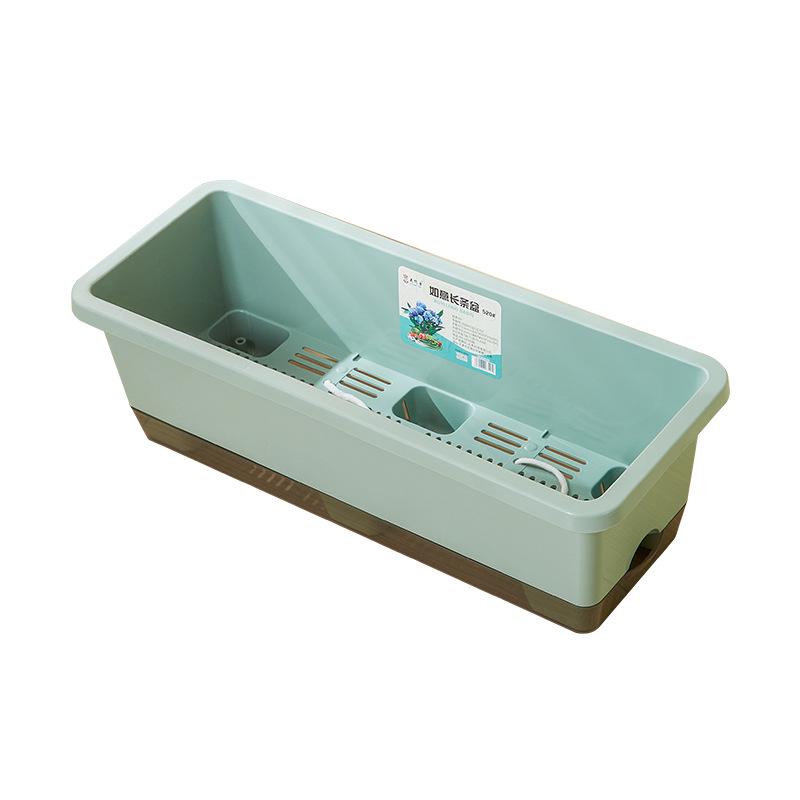 Rectangular Indoor/Outdoor Plastic Planter with Water Tray for Vegetables and Flowers