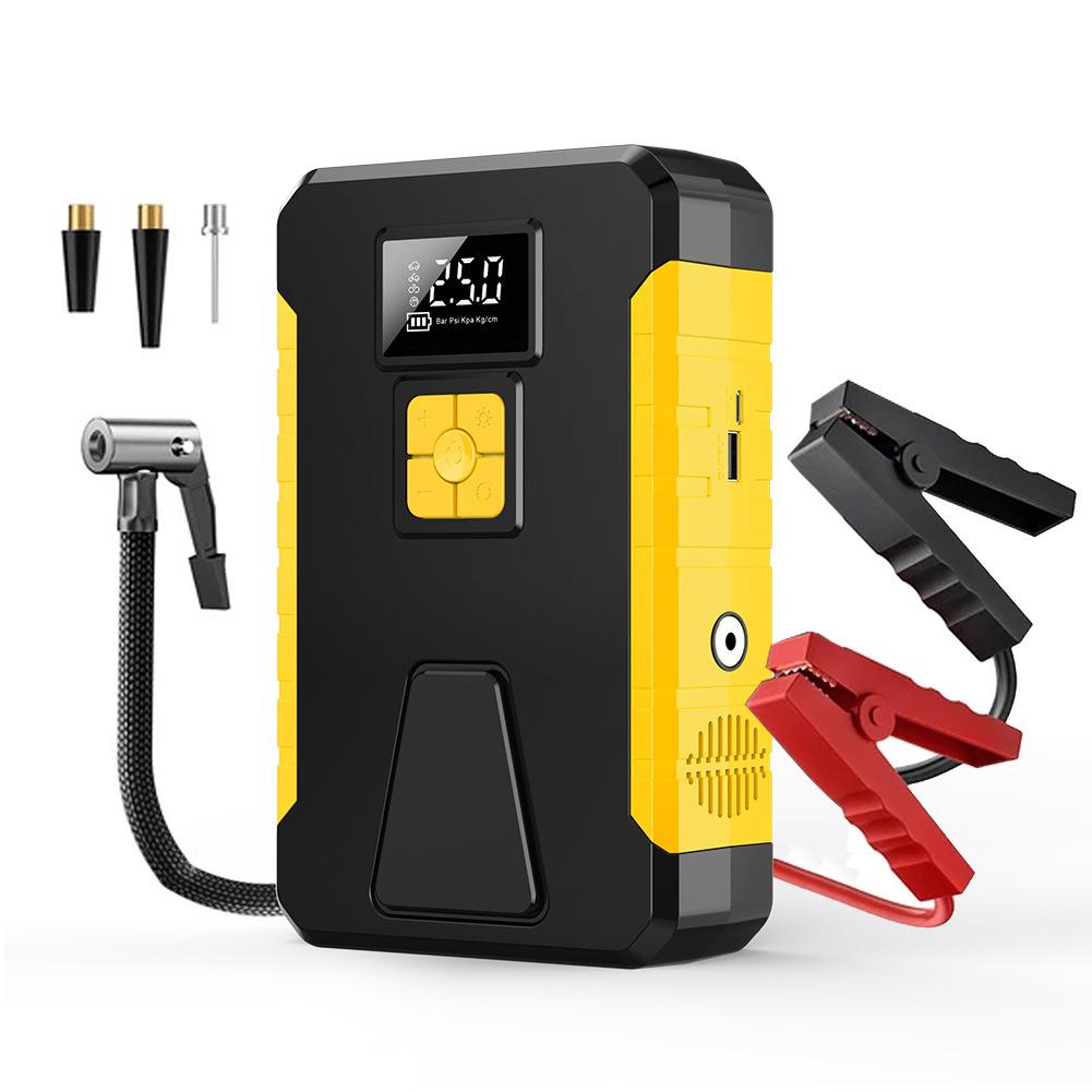 Car Jump Starter With Air Compressor 12V 26800mAh Lithium Jump Box Emergency Start Power Vehicles Tire Inflator With LCD Display