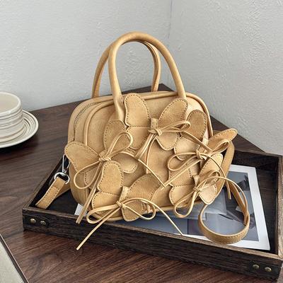 Bows Commuting Single Shoulder Crossbody Bag - 3D Butterfly Bowling Handbag
