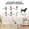 Foldable Dog Gate, 8-Panel Pet Fence, Double-Locking, White
