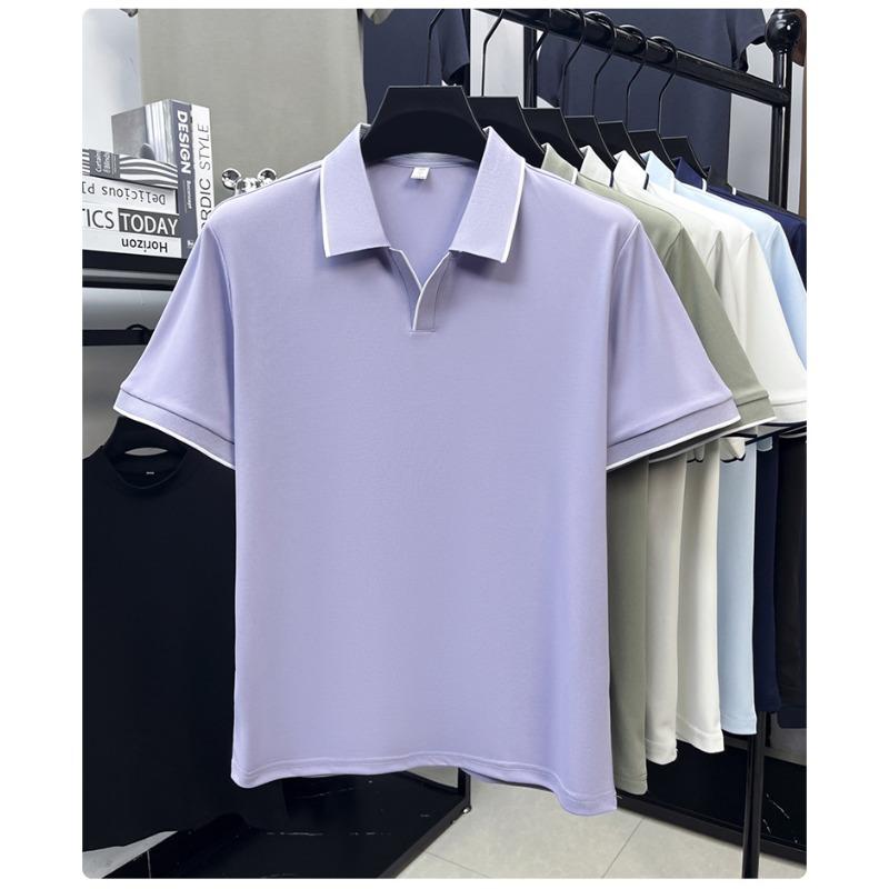 Nouveau polo d'été pour homme à manches courtes, couleur unie, respirant, T-shirt décontracté