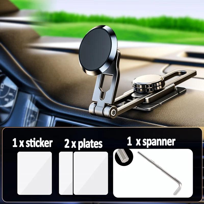 

720° Rotation Magnetic Car Phone Holder Stand Extendable Magnet Cellphone Bracket For iPhone 17 16 15 Pro Max 14 13 12 Samsung чёрный