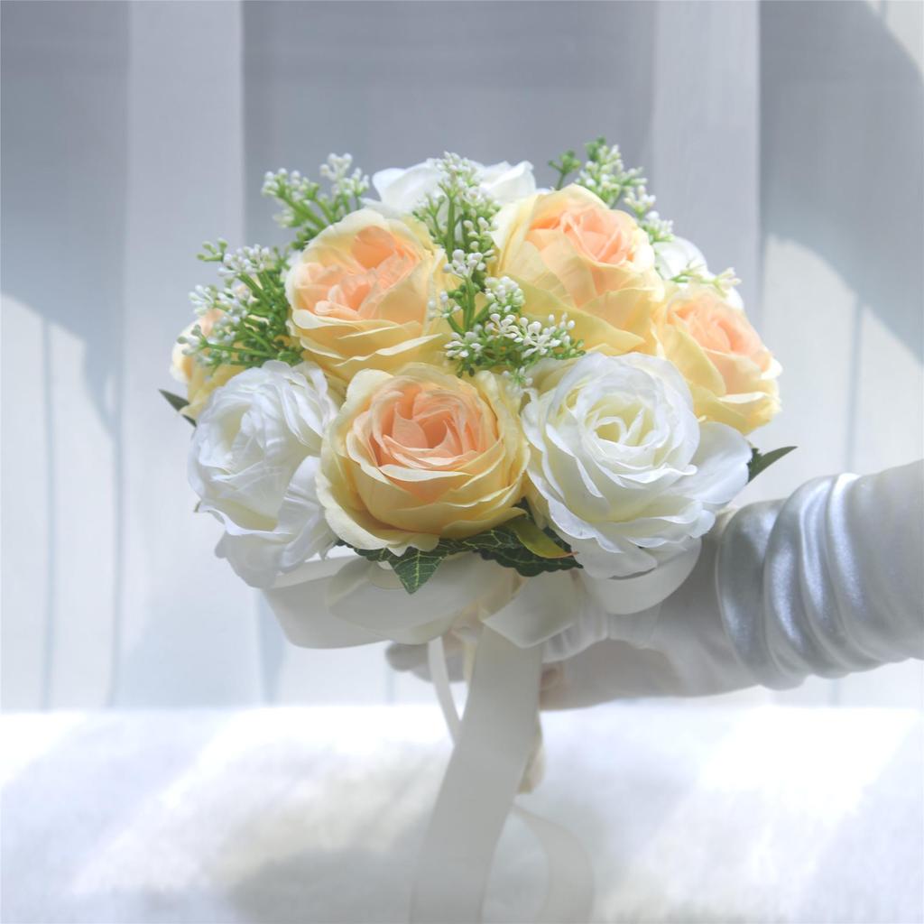 European Bridal Bouquet: Artificial Wedding Flowers for Photography & Home Decor