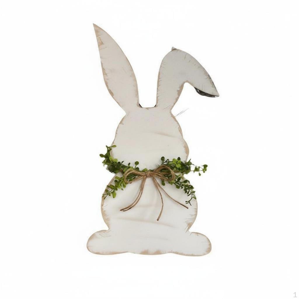 Easter Bunny Door Hanger Vintage Influenced Farmhouse Decoration Artificial Greenery Rustic