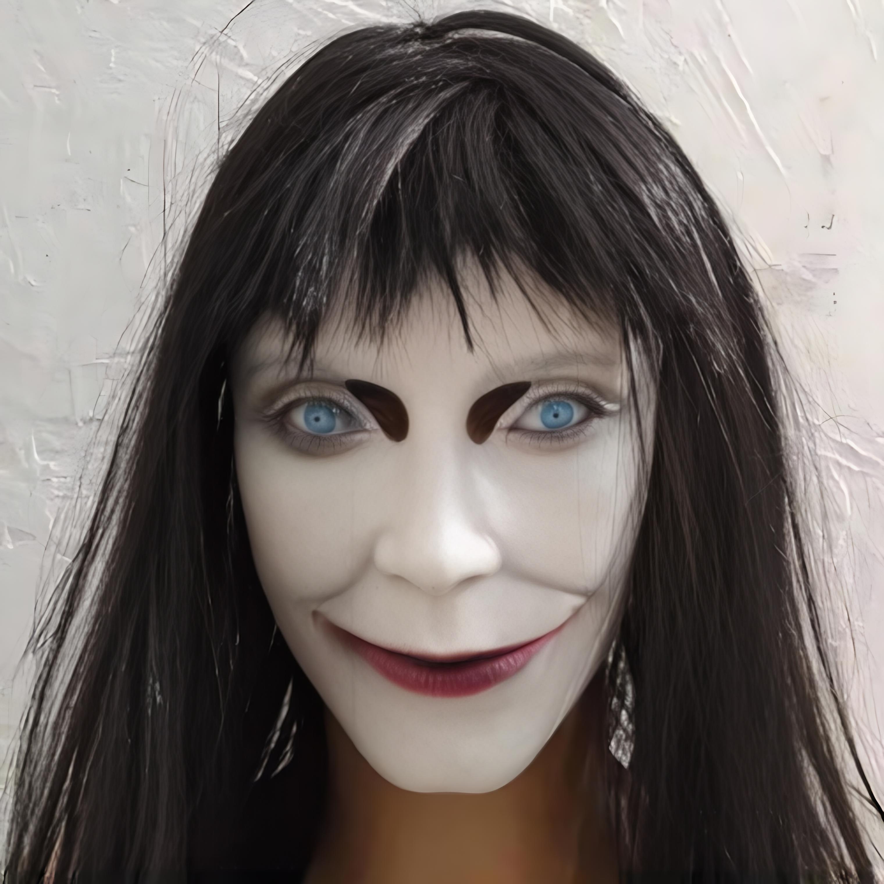 Blue-eyed terrifying female ghost latex mask One size fits all adults белый