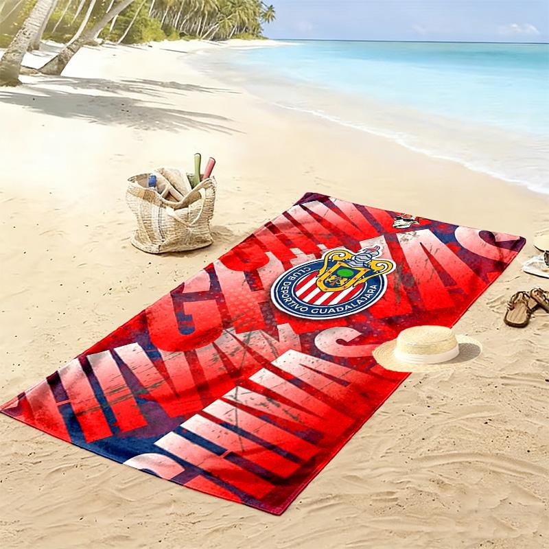 Chivas Guadalajara Print Beach Towel, Large Soft Quick Dry Towel for Beach Camping Swimming