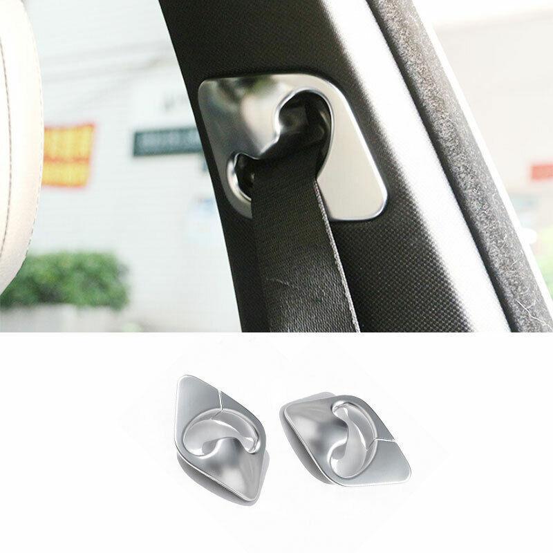 For BMW X5 X6 F15 F16 2014-2018 ABS Silver Seat Belt Buckle Adjust Cover Trim 2X