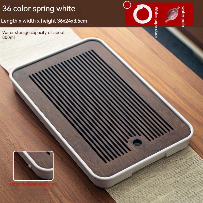 GIANXI Bambus Teetablett Kleines Haushalts-Teetablett Einfaches Kung Fu Tee-Set Ablage mit Ablauf Ablage Trocken und Nass Doppelte Nutzung