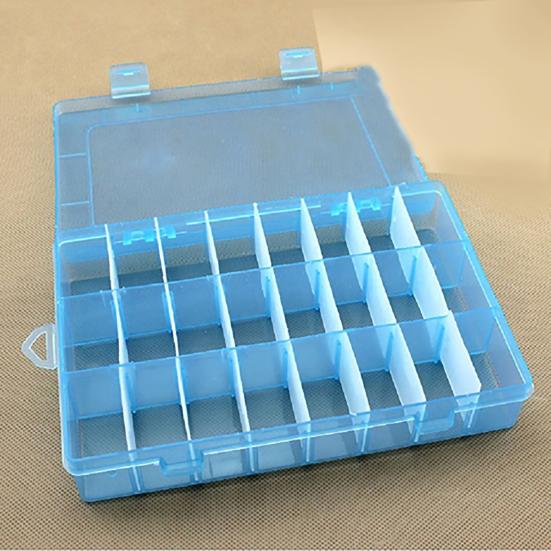 Storage Box Large Capacity Transparent PP Home 24 Grids Dividers Box for Crafts
