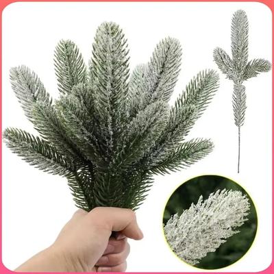 Plastic Artificial Flower Decorations , Christmas Flowers , DIY Christmas Ornaments , Christmas Party Decorations , Needles