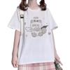 Harajuku Kawaii Fashion Casual Style Crew Neck Short Sleeve Cute Cartoon Angel Kitty Graphic Print T-Shirt