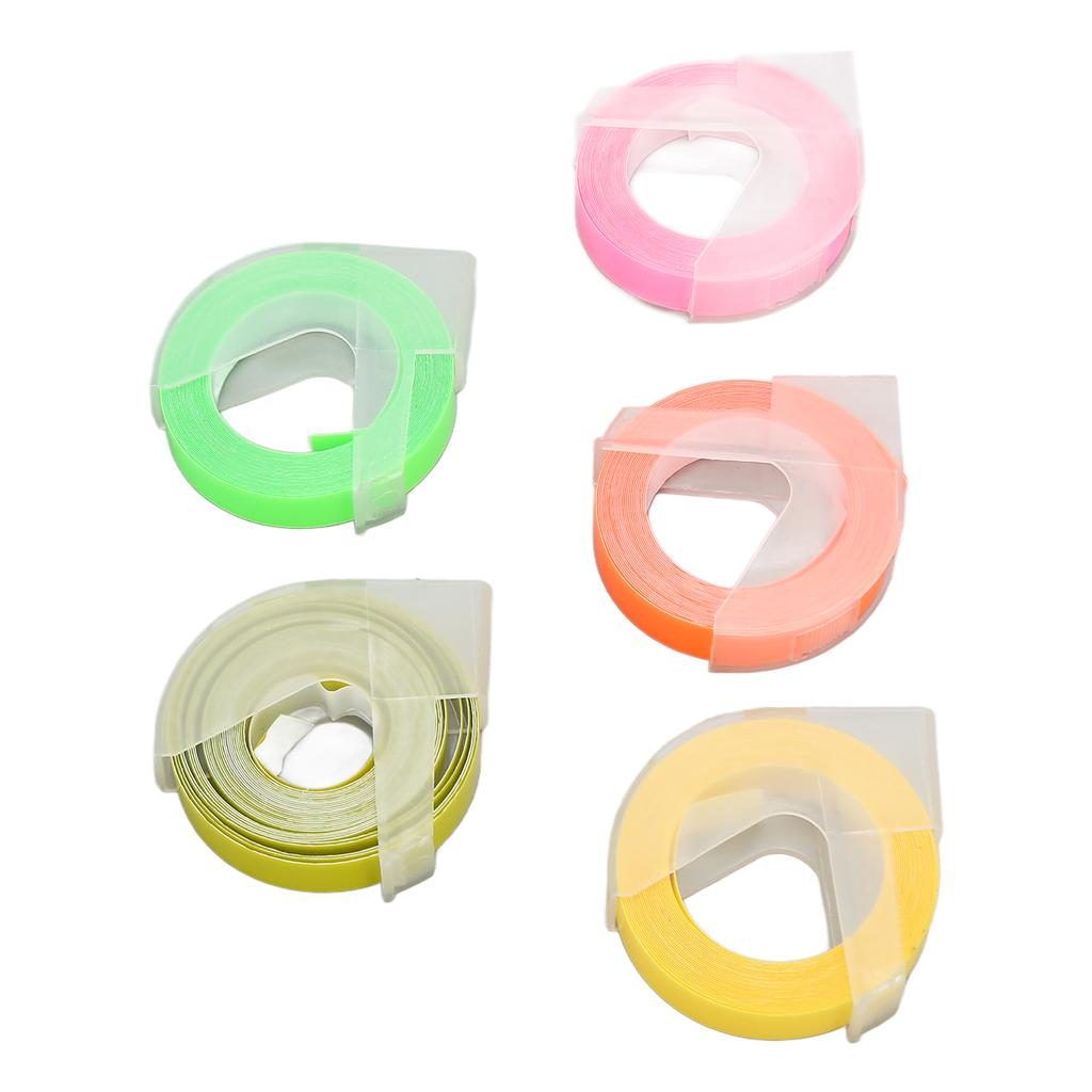 5Pcs 3D Embossing Label Tapes Self Adhesive Embossing Label Maker Tape for 12813 12814 1610 1540 153
