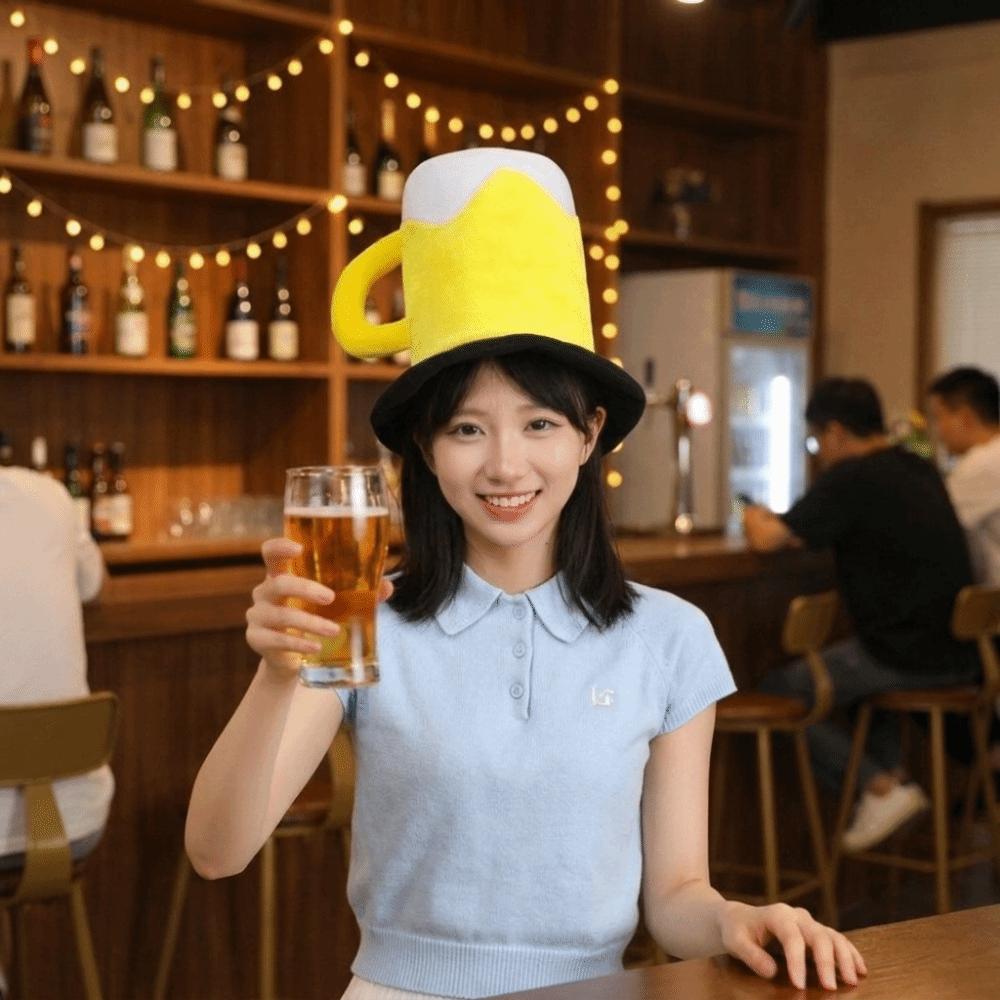 Funny Beer Mug Hat Cartoon Cosplay Headgear Lightweight Halloween Headgear Stage Performance