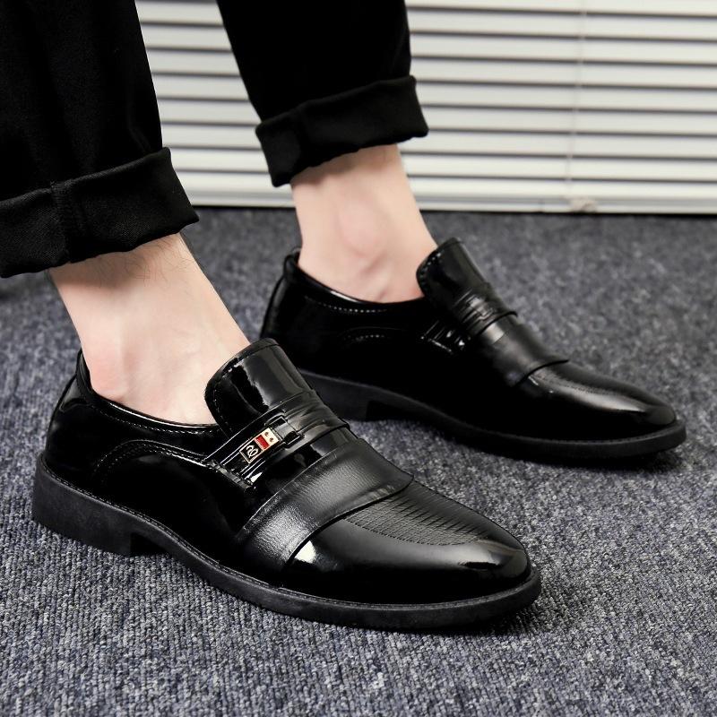 

Мужские кожаные туфли, новые мужские деловые кожаные туфли, мужская повседневная деловая обувь, повседневная обувь с одной педалью 38