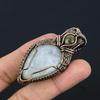 Moonstone & Labradorite 999 Copper Wire Wrapped Pendant, Handmade Gemstone Pendant, Gift For Mom Antique Jewelry