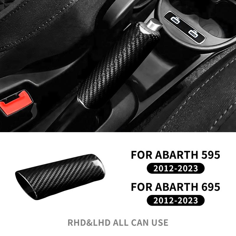 Real Hard Carbon Fiber For Abarth 595 695 2012-2014 2015 2016 2017 2018 2019 2020 2021 2022 2023 Car Handbrake Cover Accessories.
