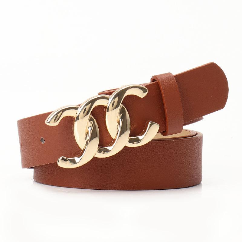 High-end Commuter Style Women's Belt Versatile Jacket Jeans Decorative Belt Maillard Alloy Buckle Belt for Women