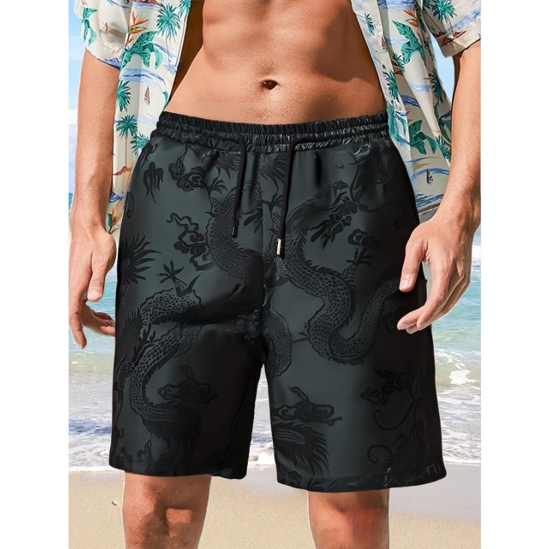 Novelty Men's Shorts Swim Beach Shorts 3D Chinese Dragon Printed Surfboard Shorts Swim Trunks Men and Women Shorts