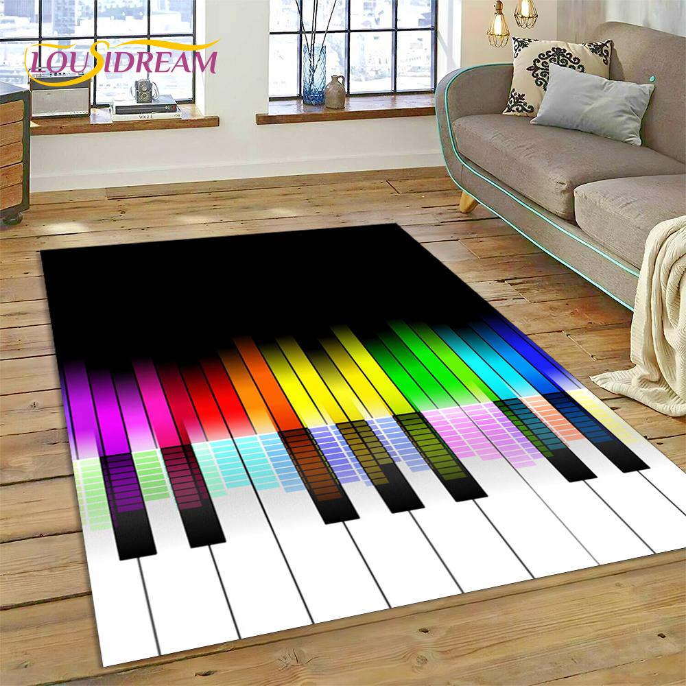 Dywan 3D z kreskówkowym instrumentem muzycznym w kształcie klawiszy pianina do domu, salonu, sypialni, pod sofę, wycieraczka, dekoracja, dywanik dla dzieci, mata podłogowa antypoślizgowa