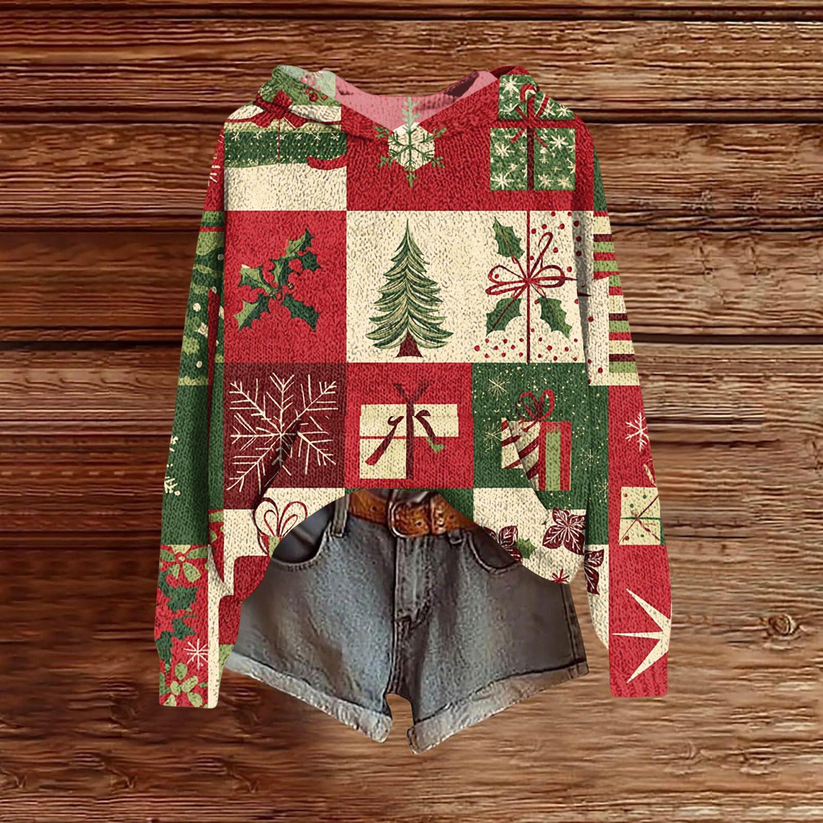 

Женская модная повседневная толстовка с капюшоном и длинными рукавами с принтом S красный