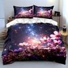 "Flower Galaxy Dream Set" Soft Comfortable Duvet Cover Bedding Set Included 1*Duvet Cover & 2*Pillowcases, gift