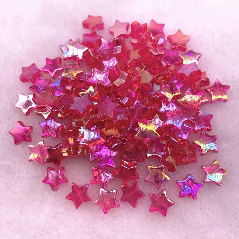 50pcs 11mm Transparent  AB Color Five-pointed Star Acrylic Beads Loose Spacer Beads for Jewelry Making DIY Bracelet Accessories