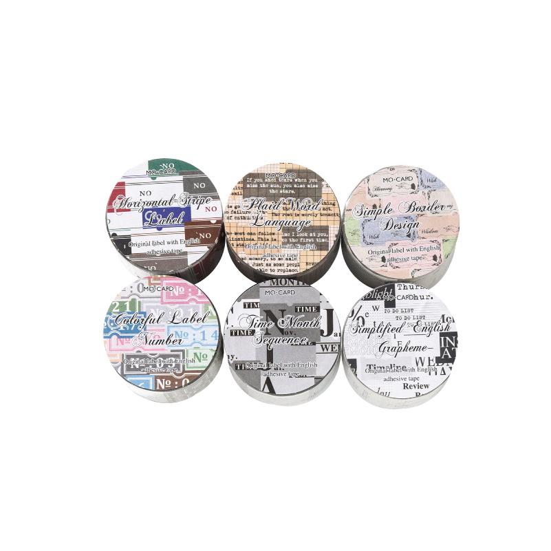 JIAMEI 32mm * 2m Label Element Series Creative English Label Index Adhesive Tape DIY Handmade Scrapbooking Aesthetics Stationery