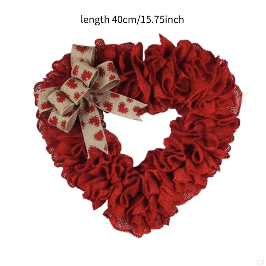 Heart Wreath Versatile Front Door Decoration for Engagement Celebration Wall Style A