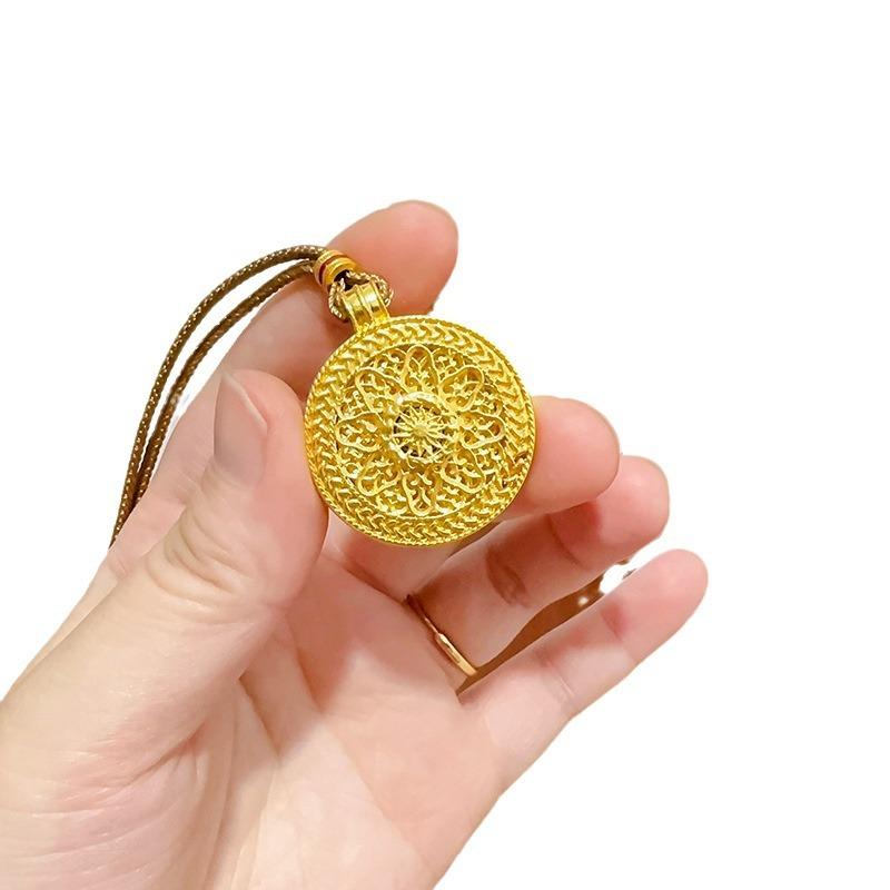 Long Lasting Color Retention, Auspicious Eight Treasure Compass, Auspicious Rope Necklace, Rotatable Pendant, Sweater Chain, Female