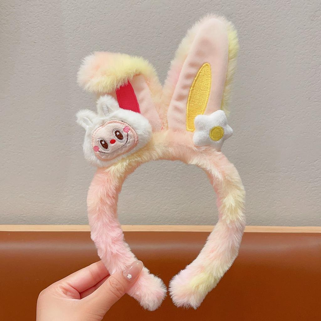 Dětské gumičky do vlasů, Kreslené plyšové gumičky do vlasů, Dívčí králičí uši, Čelenky na mytí obličeje