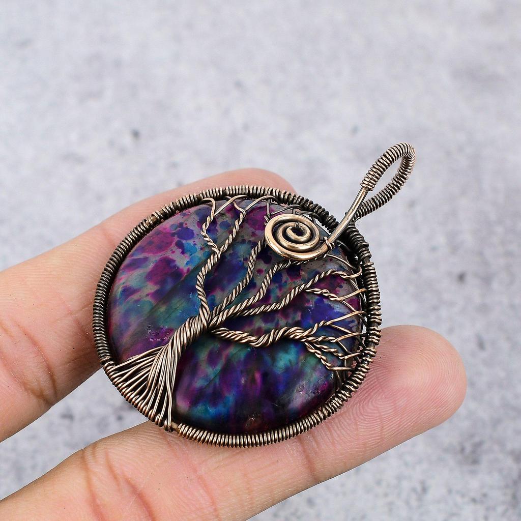 Multi Flash Labradorite Jewelry, 999 Copper Wire Wrapped Pendant Handmade Gemstone Jewelry, Gifts For Wife Brand New Pendant
