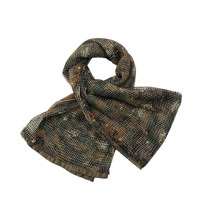 Jungle Camouflage Tactical Scarf: Breathable Concealment Net, Multi-purpose Desert Neck Gaiter & Face Veil Headscarf.