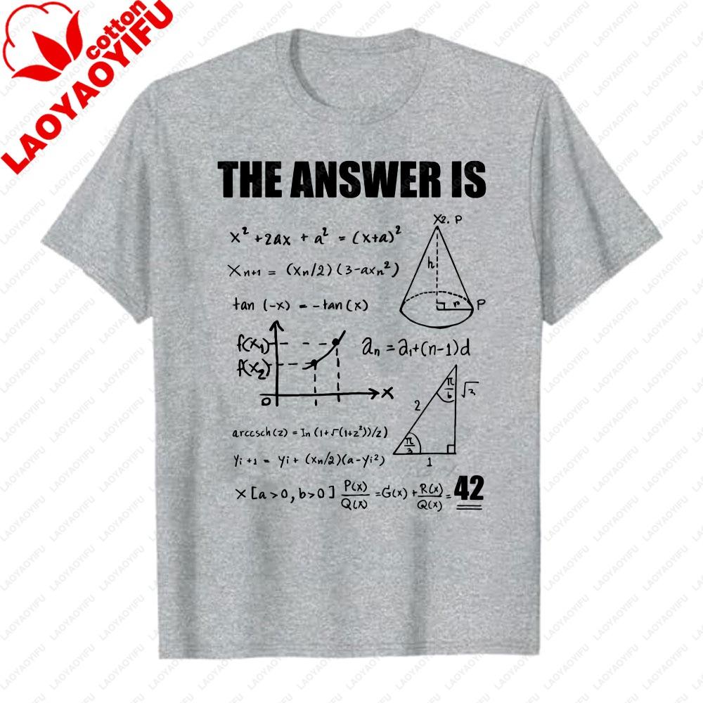 

The Answer To Life The Universe and Everything Is 42 Gift Math Formulas TShirt Hitchhikers Guide To The Galaxy Casual Tops 4XL